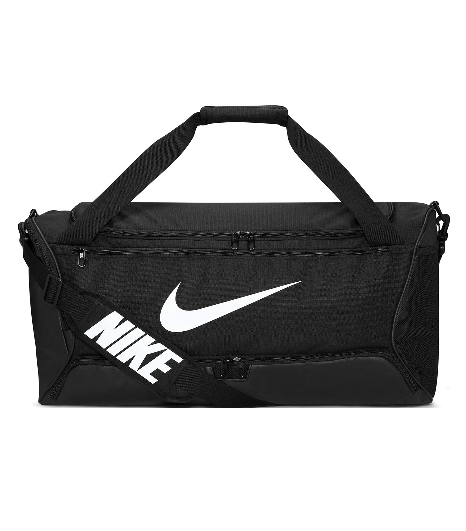 Nike recycled polyester duffel bag with dual compartments and 63L capacity