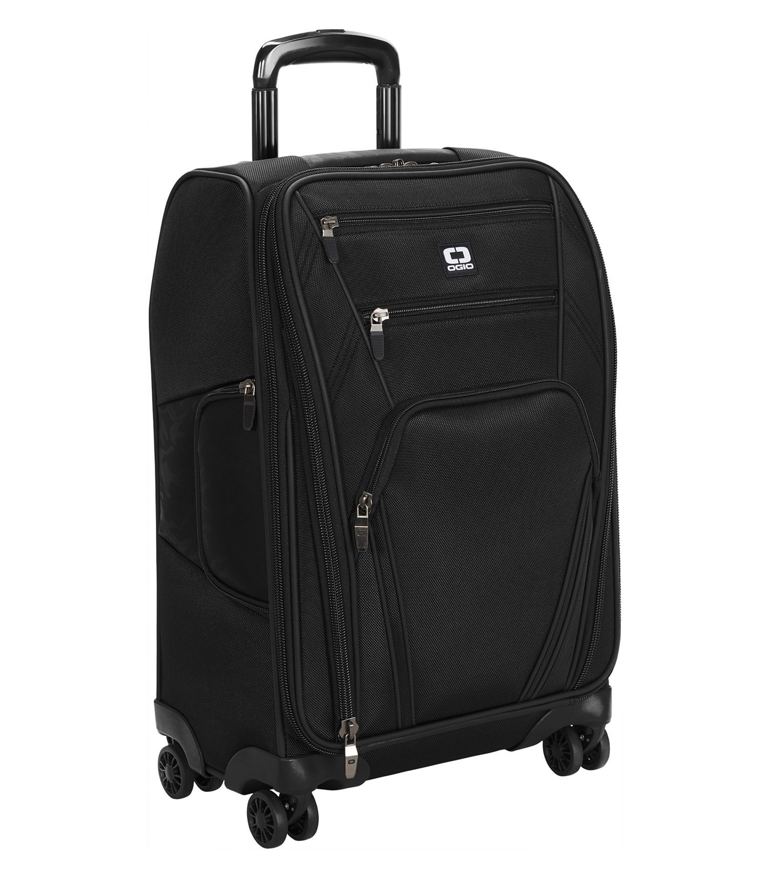 OGIO carry-on spinner bag front view with camo print accents